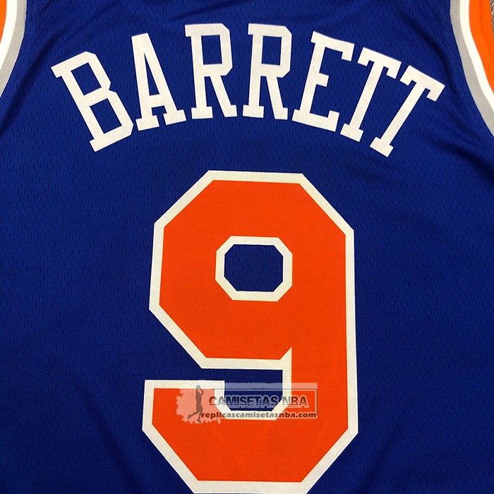 Camiseta New York Knicks RJ Barrett NO 9 Icon Azul